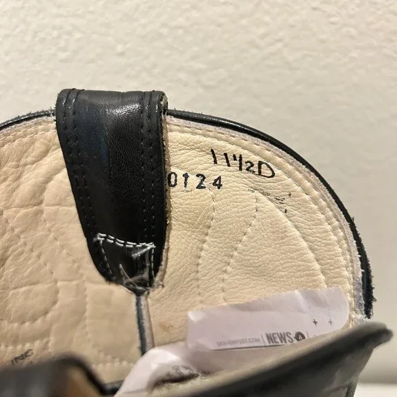 Vintage Stewart Boot Co. Men’s Cowboy Boots – Size 11.5D – Black Leather Western - Picture 5 of 7